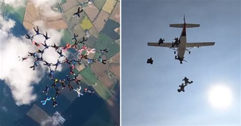 Largest Sequential Formation Ever Recorded By 41 Skydivers In British ...