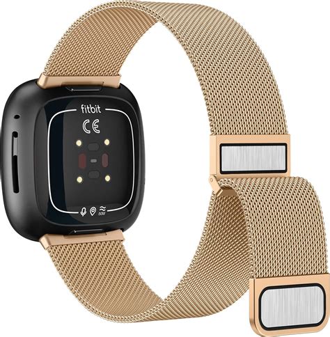 Amazon.com: VANCLE Metal Band for Fitbit Sense Bands Fitbit Versa 3 ...