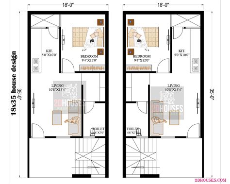 North Facing 18x35 House Plan: Budget-Friendly 1-Bedroom Design ...