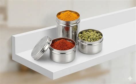 Buy 2 Stainless Steel Mini Dabba with Lid (7,5 cm &6,4 cm)– Food Grade ...