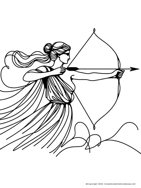 Artemis Goddess Drawing