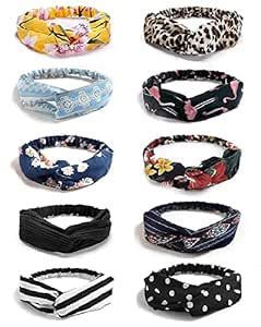 FLYBUY Women's 4 Pack Headbands Women Hair, Turban Headbands Elastic ...