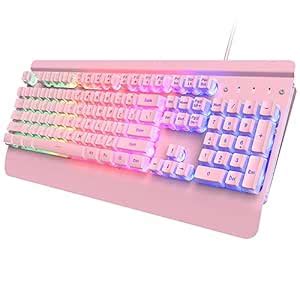 Amazon.in: Buy Dacoity Pink Gaming Keyboard, 104 Keys, All-Metal Panel ...