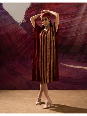 Buy Banana Labs Aurum Go Way Old Maroon Kaftan Dress (S) Online