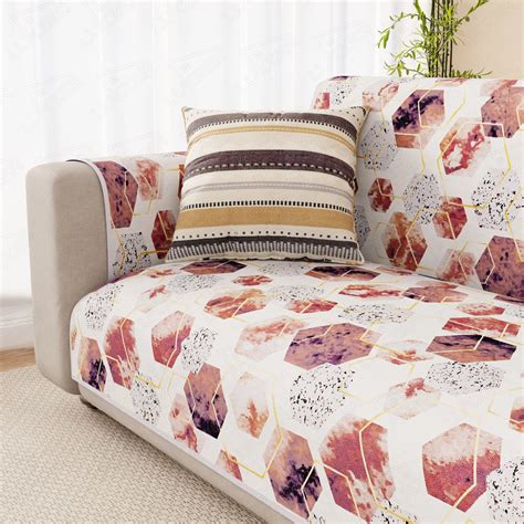 Lukzer Reversible Quilted Sofa Mat with Arms Marble Mesh (SC-204-01)