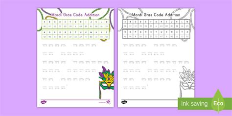 Mardi Gras Puzzle | Math Addition Worksheet | Twinkl USA