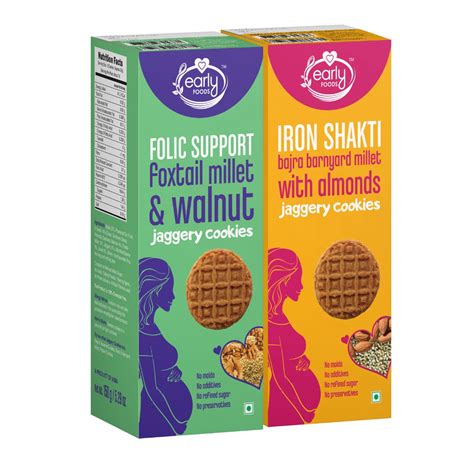 Early Foods - Pack of 2 Pregnancy Snacks - Millet Biscuits | Jaggery ...