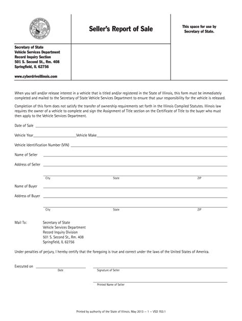 2013-2026 Form IL VSD 703 - Blank Fillable Template | Fill Out, Print ...