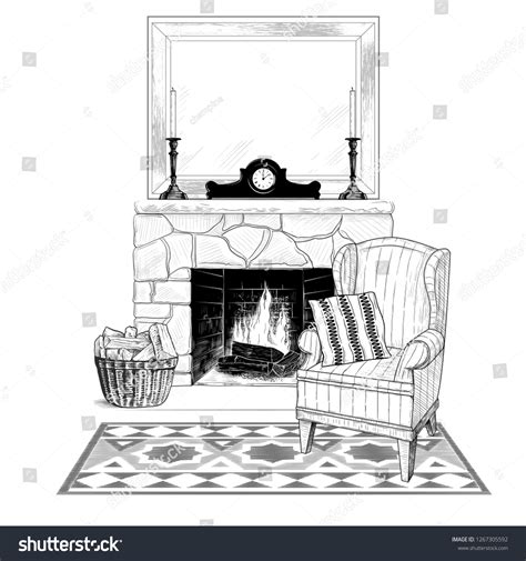 Fireplace Drawing Perspective