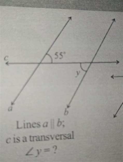 Lines a || b; c is a transversal angle y = ? - Brainly.in