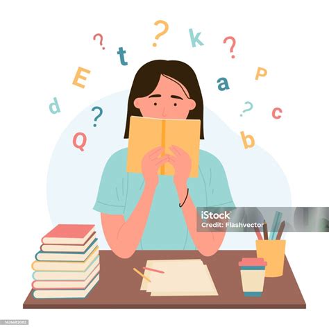 Dyslexia Disability Disorder Problem Of Reading And Understanding Of Dyslexic Girl Stock ...