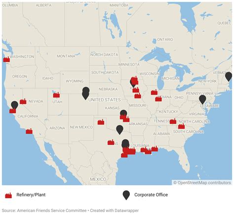 Map of Chevron locations | American Friends Service Committee