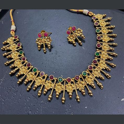 Kavita Art Gold Plated Pota Stone Necklace Set – JewelEMarket