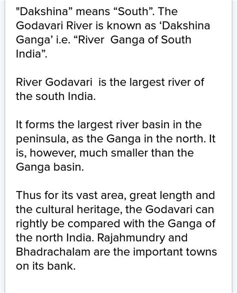 write a short note on Dakshin Ganga - Brainly.in