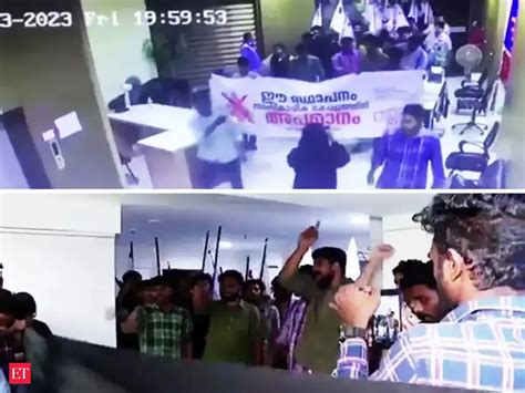 SFI activists trespass into news channel office in Kerala, intimidate ...