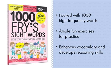 1000 Fry’s Sight Words: Learn to Read Activity Book for Kids | Build ...