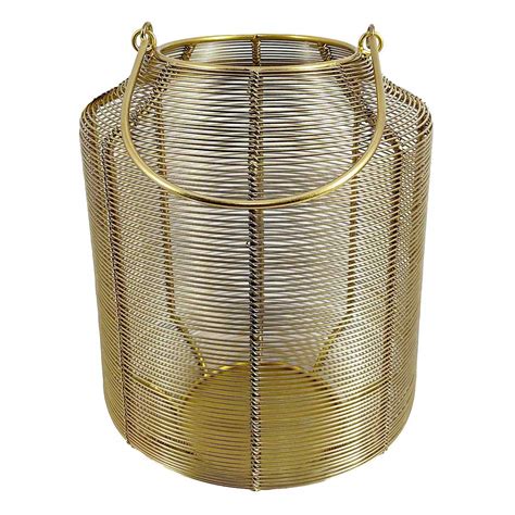 Gold Metal Wire Lantern, 10"