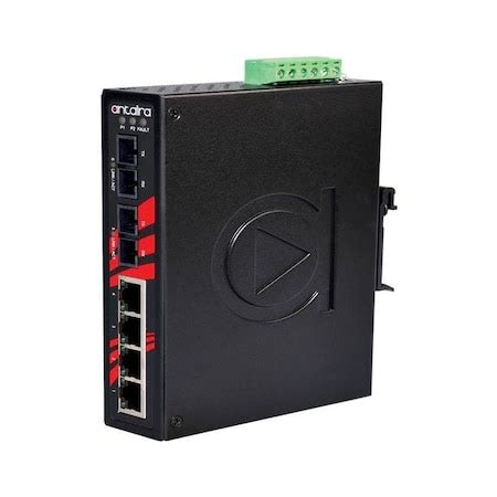 Antaira 6-Port Industrial Unmanaged Ethernet Switch, w/2-100Fx Single ...