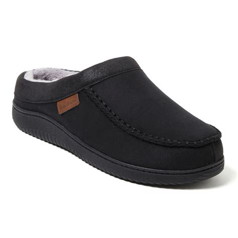 Dearfoam Men's Clog Slippers in Black, Large (Size 10-11)