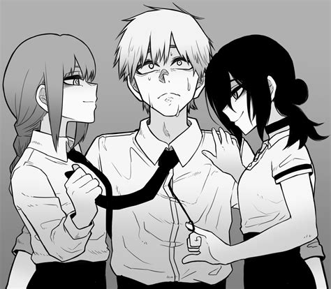 makima, denji, and reze (chainsaw man) drawn by akariyu_tank | Danbooru