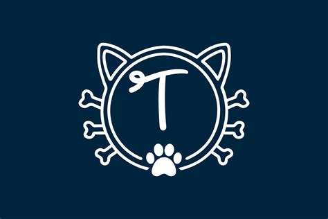 Cat Monogram Letter T Logo Designs. 10048584 Vector Art at Vecteezy