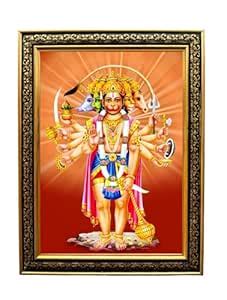 UGAM STUDIO Lord Panchmukhi Hanuman Painting, Picture For Entrance ...