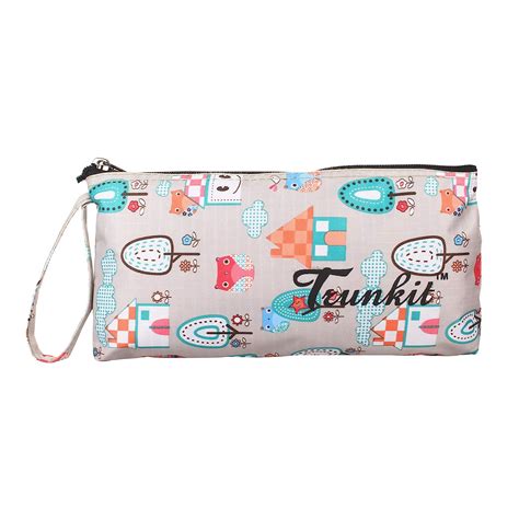 Trunkit Design Canvas Zipper Pouch for Women Set of 2 (Grey) : Amazon ...