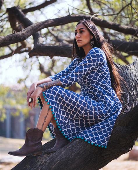 Block Printed Fit and Flare Dress with Handmade Pompoms - Mogra Designs