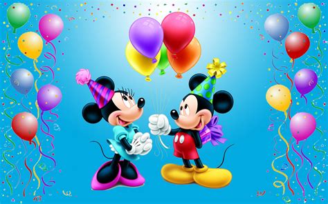Download Mickey And Minnie Mouse Birthday Wallpaper | Wallpapers.com