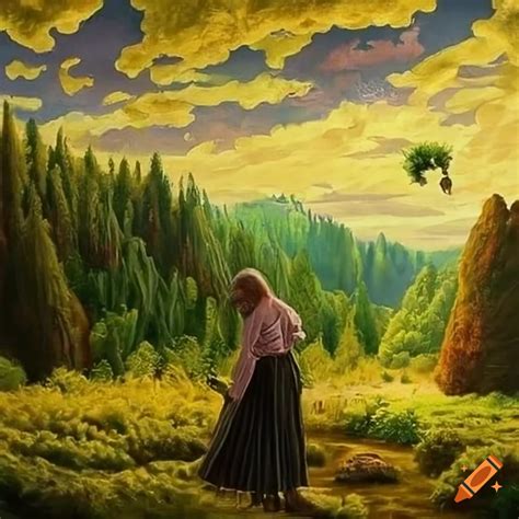 Permaculture magic realism art on Craiyon