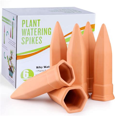 Amazon.com: Terracotta Watering Spikes, Set of 6 Pack Plant Watering ...