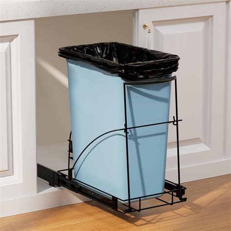 Tanamu Black Under-Cabinet Trash Can, Pull-Out Mechanism, 37.8 Quarts ...