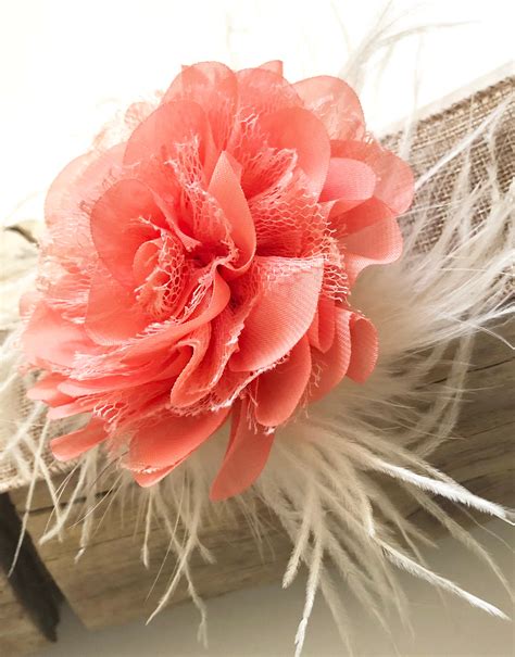 Coral Hair Clip, Coral Floral Hair Clip,Spring Wedding Flower Clips ...