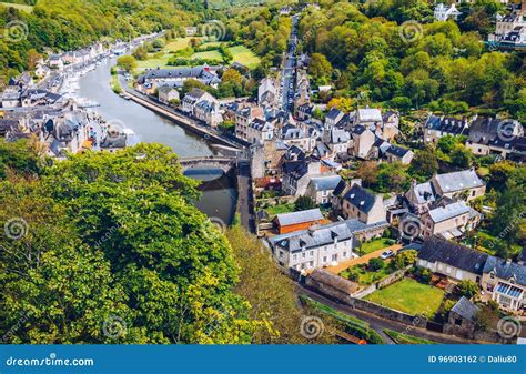 The Picturesque Medieval Port of Dinan on the Rance Estuary, Brittany ...