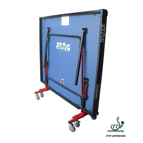 Tennis Table - STAG CHAMPIONSHIP ROLL-ON WITH 75MM WHEELS & LEVELERS ...