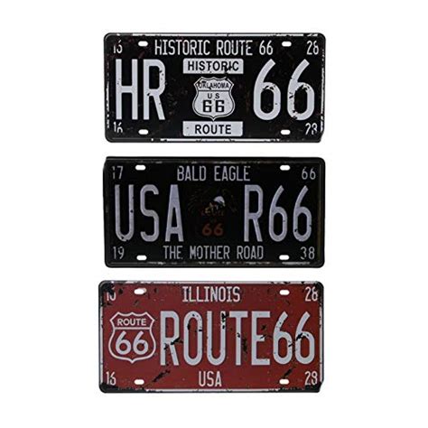 USA Route 66 Car Vintage License Plate Metal Wall Craft Retro Garage ...