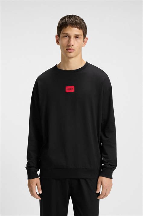 HUGO - Gift-boxed pyjamas with red logo labels - Black