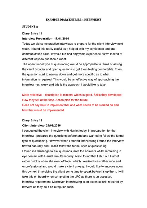 Diary Entries Examples Year 4 at Mackenzie Harriman blog