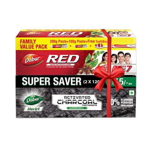 Buy Dabur Red Toothpaste - 300g Family Pack with Toothbrush + Dabur ...