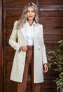 Elfenbeinweißer Mantel mit Taschen - Dasha