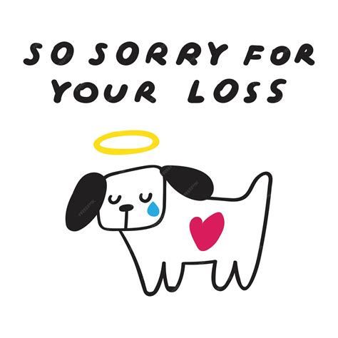 Premium Vector | Pet sympathy card so sorry for your loss outline vector design illustration on ...