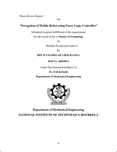 Navigation of mobil robot using fuzzy logic controller - ethesis