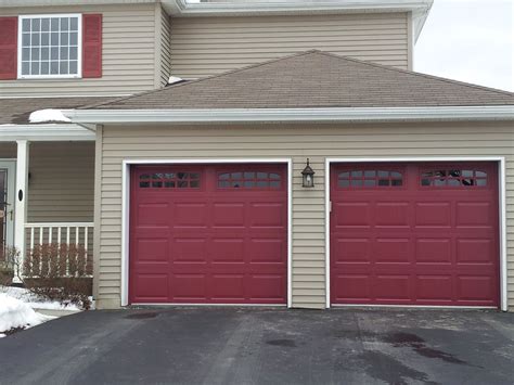 Raynor Opticolor Red Garage Doors for Exterior House