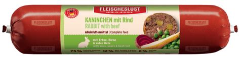 Fleischeslust Classic Kaninchen mit Rind mit Erbse, Birne & roter Bete ...