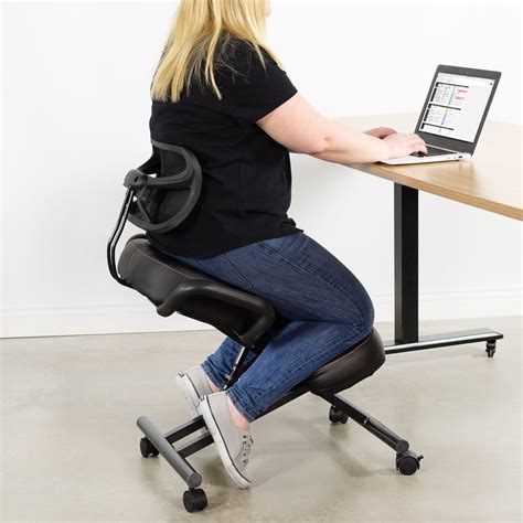 Black Adjustable Ergonomic Kneeling Chair with Back Support – Dragonn