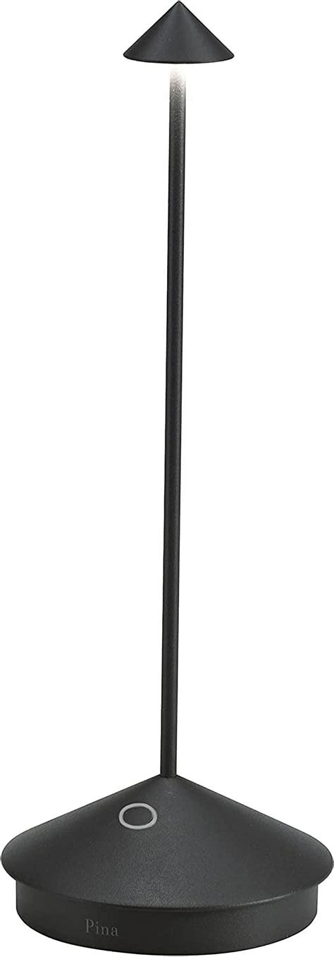 Zafferano Pina Pro Cordless LED Table Lamp (Black) Powder-Coated ...