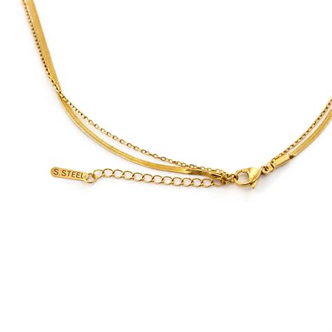 Emerald Double Layer Necklace | Anti Tarnish Gold Plated | YUBIRAA