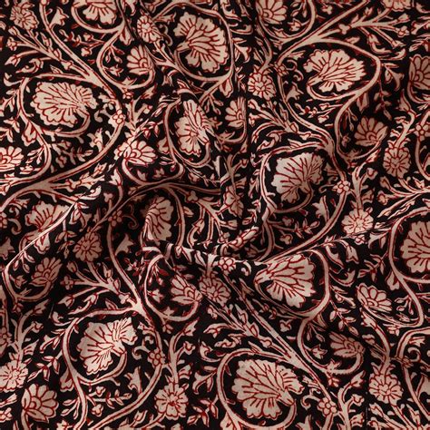 Black Bagh Hand Block Print Natural Dyed Cotton Fabric