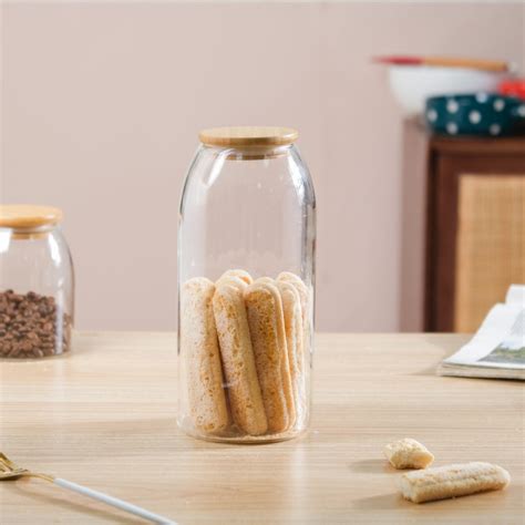 Transparent Glass Airtight Jar With Lid Large 1 L Online - Premium ...