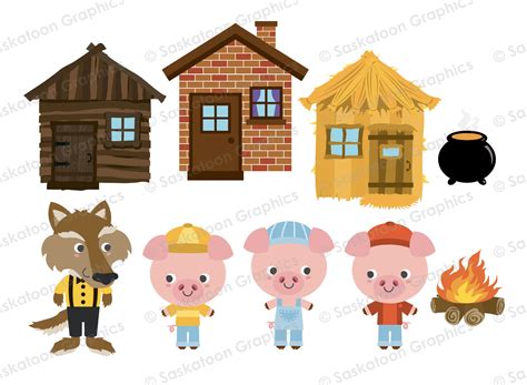 Brick House Clipart Three Little Pigs